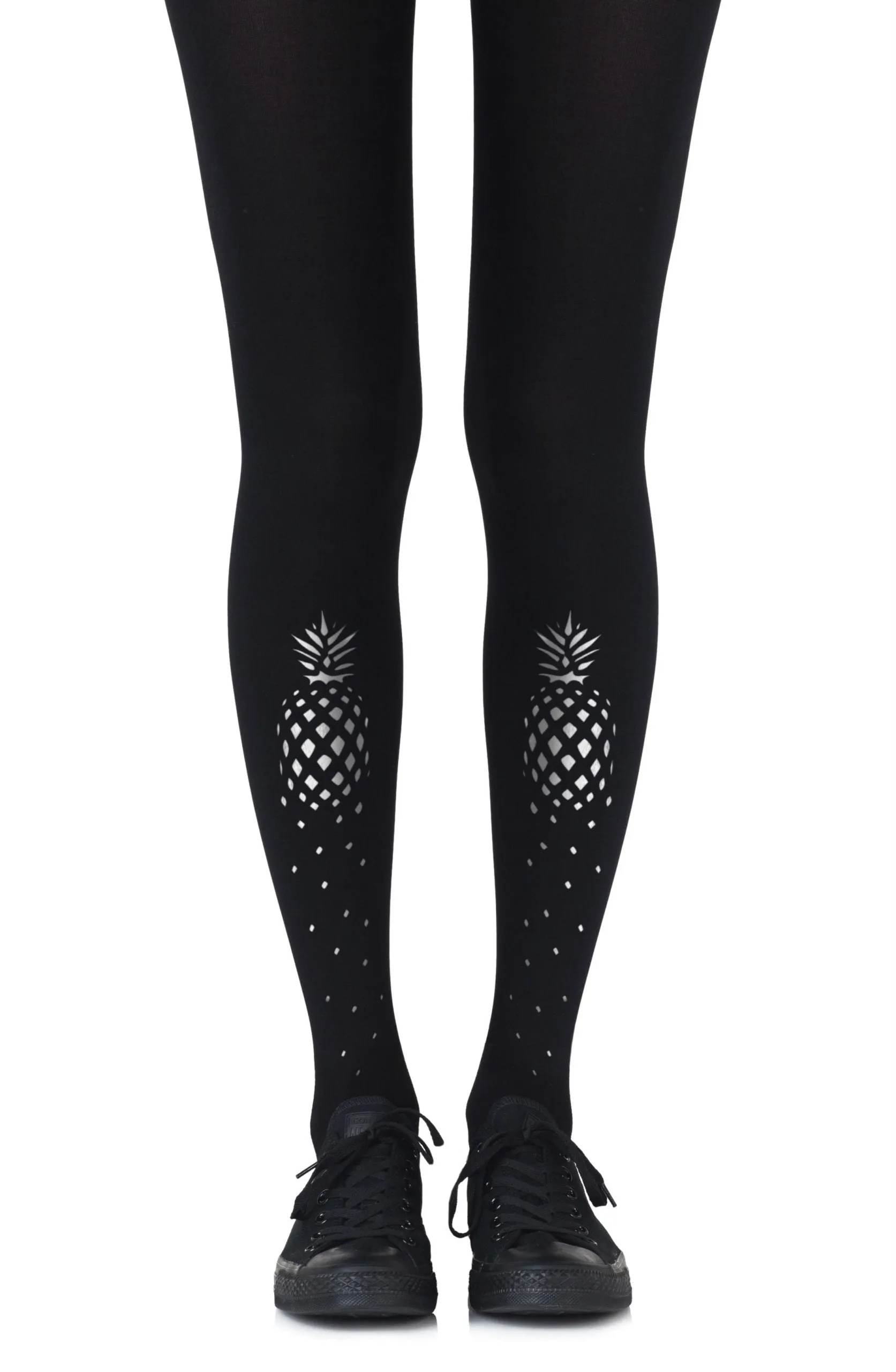 Zohara "If You Like PiÃ±a Coladas" Silver Print Tights