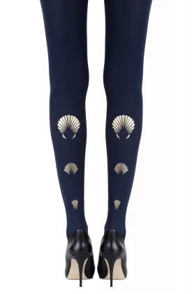 Zohara "What The Shell" Gold Print Tights